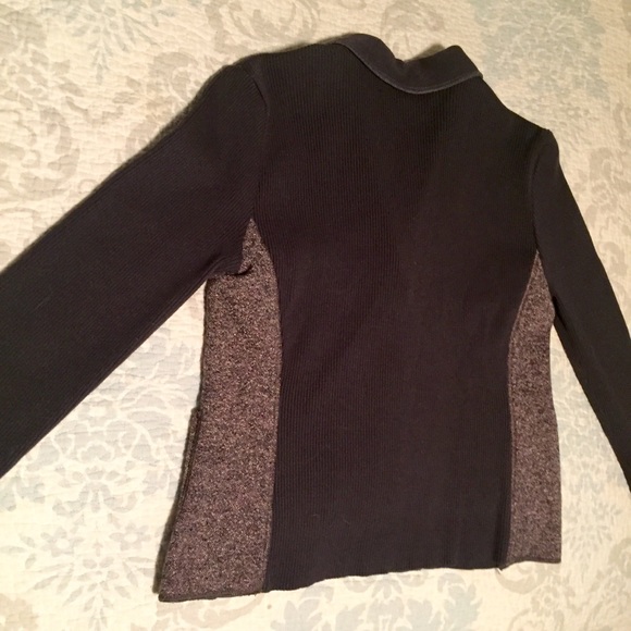 Jones NY two toned brown sweater jacket petite - Picture 5 of 9